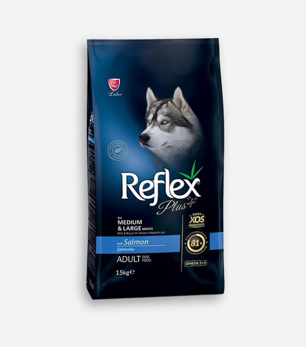 101 Reflex Plus Yetişkin Köpek Maması 15 kg - Orta & Büyük Irk Somonlu - Görsel 1