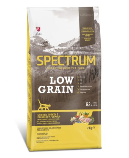 Spectrum Low Grain Yetişkin Kediler İçin Tavuklu, Hindili & Kızılcıklı Formüllü 2 Kg