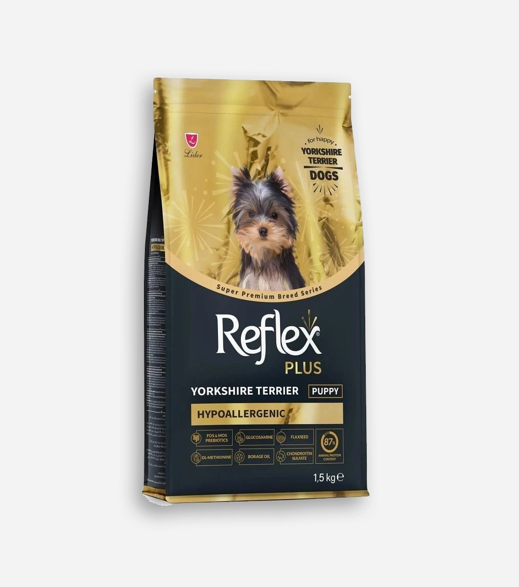 product-1-1 copy Reflex Plus HypoAllergenic Yorkshire Terrier Yavru Köpek Maması 1,5 Kg - Görsel 1